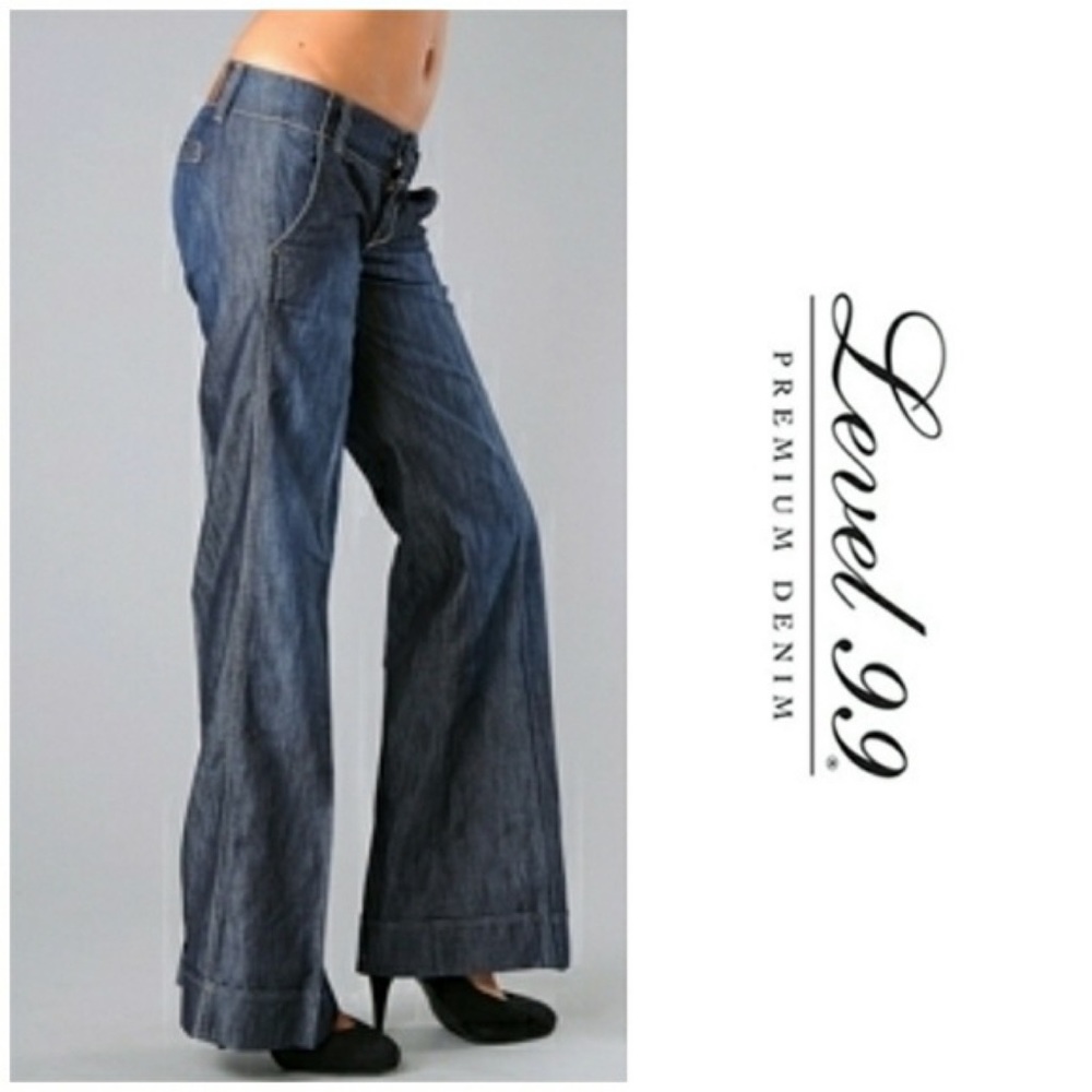 Anthropologie Level 99 tencel wide legged pants 32x34